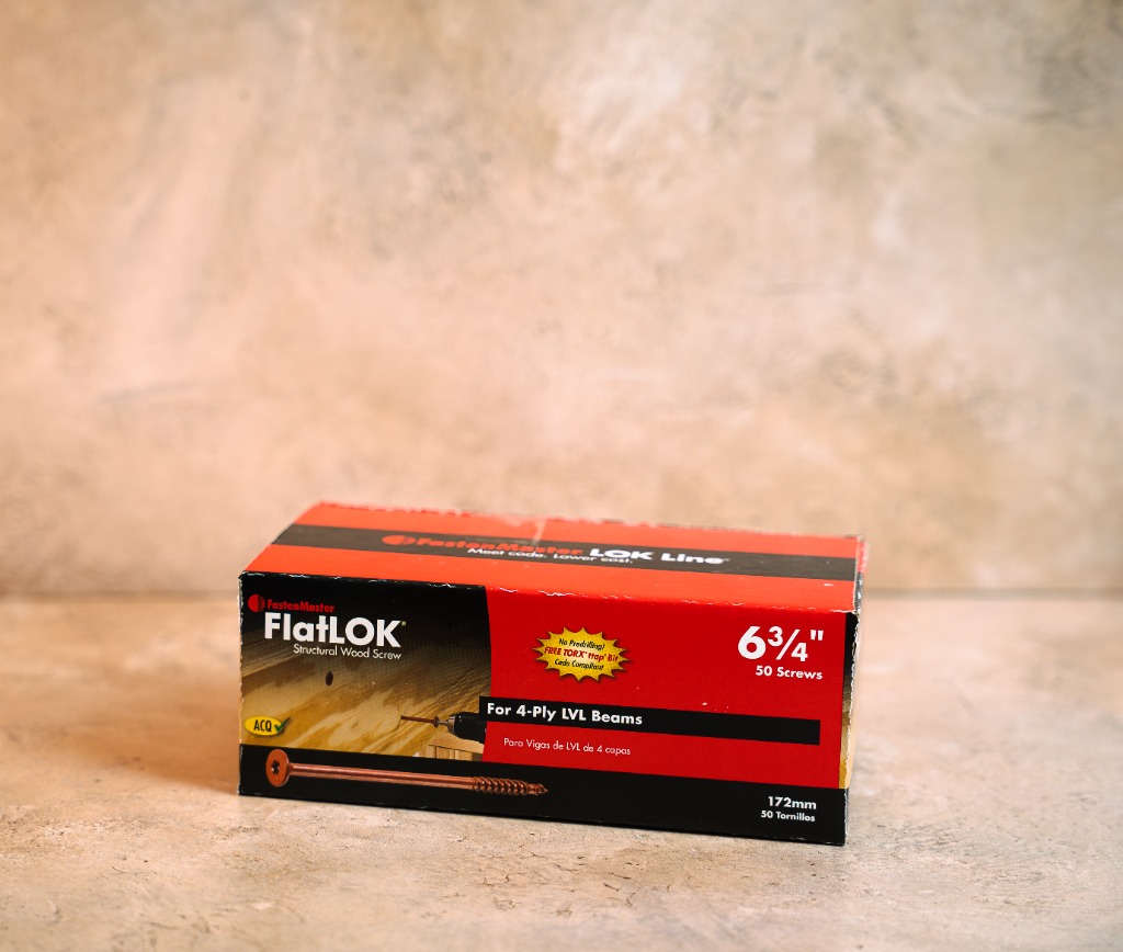 FastenMaster FlatLOK 6-3/4 inch structural wood screw for 4 ply LVL beams 50 count box