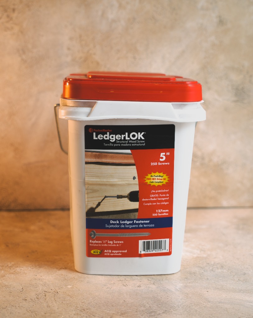 FastenMaster LedgerLOK 5 inch deck ledger screw 250 pcs bucket
