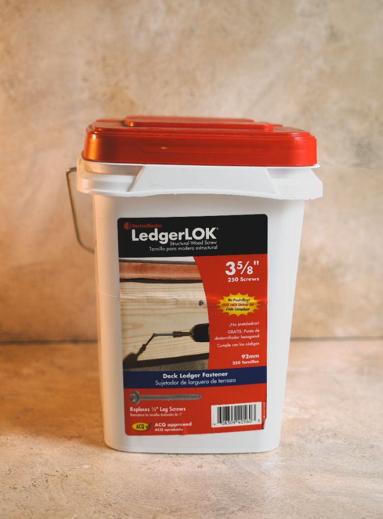 FastenMaster LedgerLOK 3-5/8 inch deck ledger screw 250 pcs bucket
