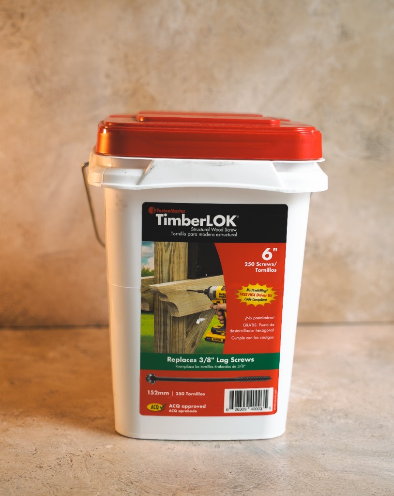 FastenMaster TimberLOK 6 inch structural wood screw 250 pcs bucket