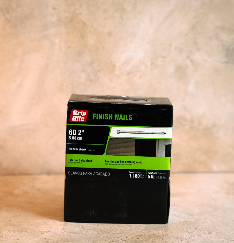 Grip-Rite 6D 2 inch exterior galvanized finish nails 5 lb box 1160 pcs