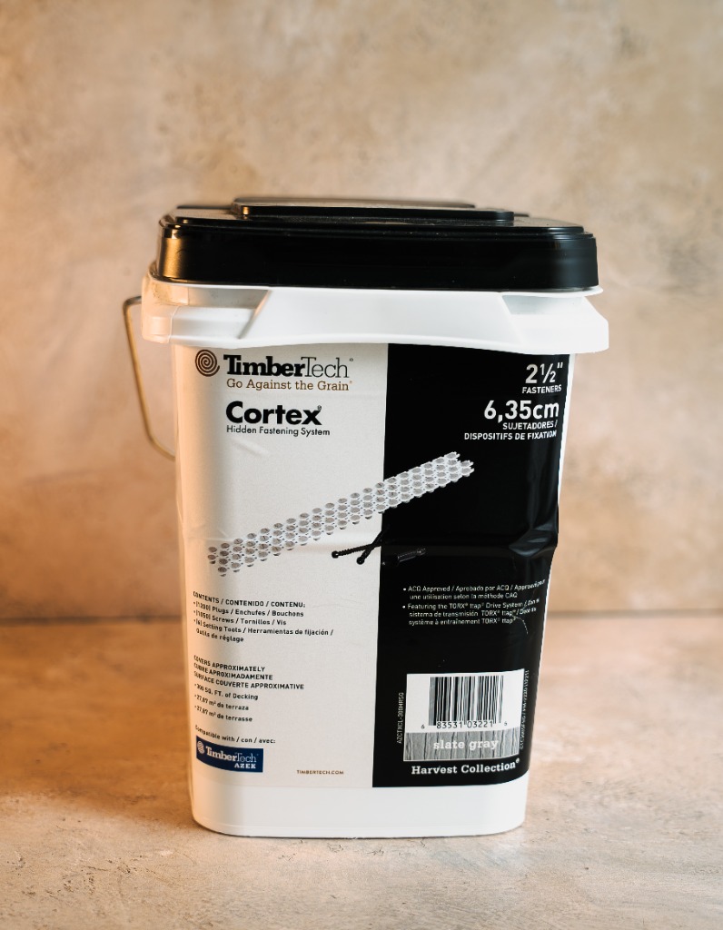 TimberTech AZEK Cortex hidden fastening system 300 sq ft bucket